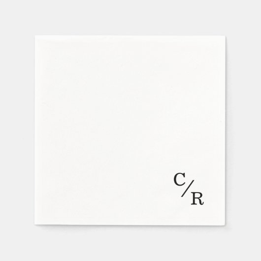 Eenvoudige en Elegante Monogram Initialen Bruiloft Servet (Voorkant)