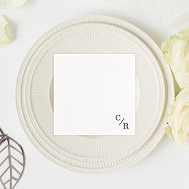 Eenvoudige en Elegante Monogram Initialen Bruiloft Servet