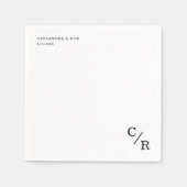 Eenvoudige en Elegante Monogram Initialen Bruiloft Servet (Voorkant)