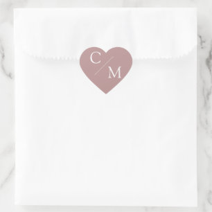 Eenvoudige en elegante monogram servet hart sticker
