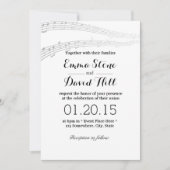 Eenvoudige en elegante Muzieknoten Wedding Invitat Kaart (Voorkant)