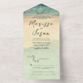 Eenvoudige en elegante Natuur scene bruiloft All In One Uitnodiging (Binnen)
