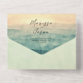 Eenvoudige en elegante Natuur scene bruiloft All In One Uitnodiging (Achterkant)