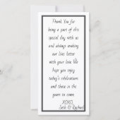 Eenvoudige en elegante ontvangst bedankkaart (Voorkant)