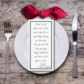 Eenvoudige en elegante ontvangst bedankkaart