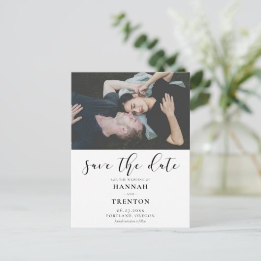 Eenvoudige en elegante ontwerpfoto briefkaart (Staand voorkant)