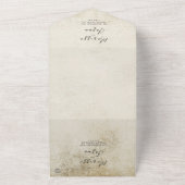 Eenvoudige en elegante oude papieren bruiloft all in one uitnodiging (Buitenkant)