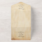 Eenvoudige en elegante oude rustieke bruiloft all in one uitnodiging (Buitenkant)