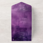 Eenvoudige en elegante Paarse bruiloft All In One Uitnodiging (Buitenkant)