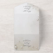 Eenvoudige en elegante parels bruiloft all in one uitnodiging (Buitenkant)