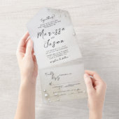 Eenvoudige en elegante parels bruiloft all in one uitnodiging (Afscheurbaar)