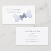 Eenvoudige en elegante Pet Care Grijs Bot en Bow Visitekaartje (Voorkant / Achterkant)