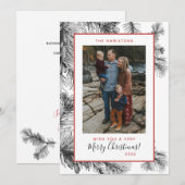 Eenvoudige en elegante  Pine Sprig Holiday Kaart (Voorkant / Achterkant)