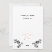 Eenvoudige en elegante  Pine Sprig Holiday Kaart (Achterkant)