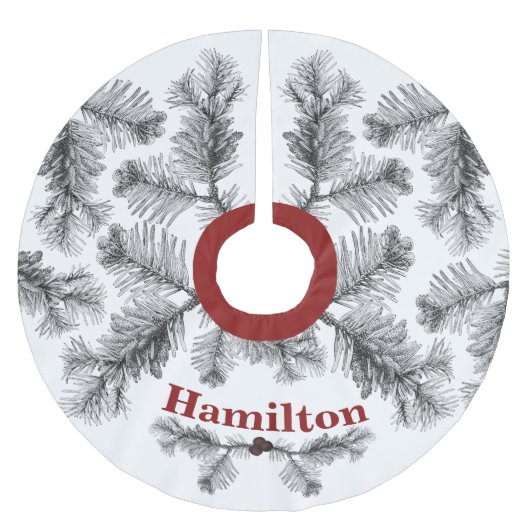 Eenvoudige en elegante  pine Sprig-kerst Kerstboom Rok (Voorkant)