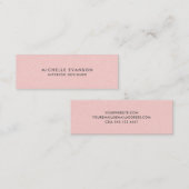 Eenvoudige en elegante Pink Linen Professional Mini Visitekaartje (Voorkant / Achterkant)
