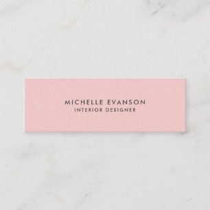 Eenvoudige en elegante Pink Linen Professional Mini Visitekaartje