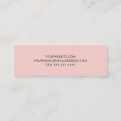 Eenvoudige en elegante Pink Linen Professional Mini Visitekaartje (Achterkant)