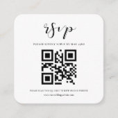 Eenvoudige en elegante QR-code RSVP-respons Informatiekaartje (Voorkant)
