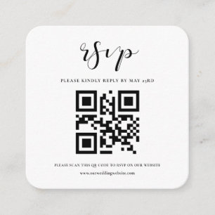 Eenvoudige en elegante QR-code RSVP-respons Informatiekaartje