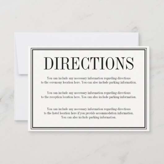 Eenvoudige en Elegante Richtingen Enclosure Kaart (Voorkant)