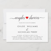 Eenvoudige en elegante rode hart koppels douche kaart (Voorkant)