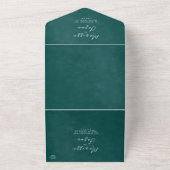 Eenvoudige en elegante rustieke groene bruiloft all in one uitnodiging (Buitenkant)