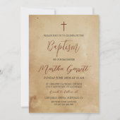 Eenvoudige en elegante rustieke meisje doop kaart (Voorkant)