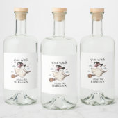 Eenvoudige en elegante Schattigee heks eerste Hall Likeurfles Etiket (Flessen)