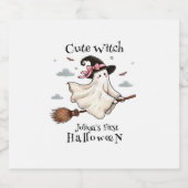 Eenvoudige en elegante Schattigee heks eerste Hall Likeurfles Etiket (Enkel label)