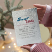 Eenvoudige en elegante sneeuwvlokken Secret Santa  Kaart