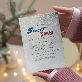 Eenvoudige en elegante sneeuwvlokken Secret Santa  Kaart