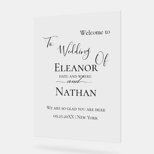 Eenvoudige en elegante Spring Summer Wedding Acryl Bord (Hoek)