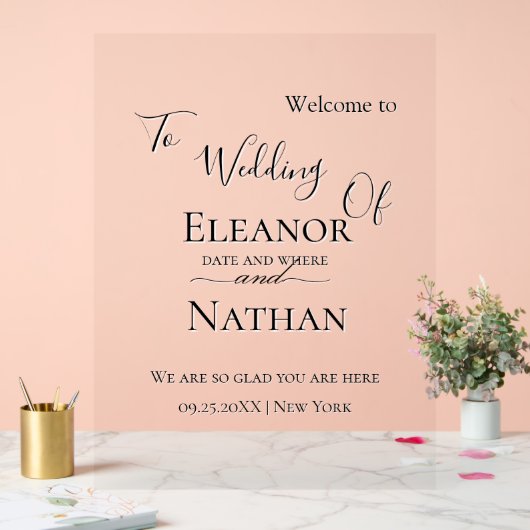 Eenvoudige en elegante Spring Summer Wedding Acryl Bord (Huwelijk)