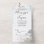 Eenvoudige en elegante sprookje bruiloft all in one uitnodiging (Binnen)