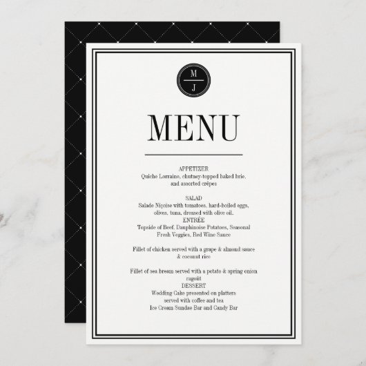 Eenvoudige en elegante stemmenkaart menu (Voorkant / Achterkant)