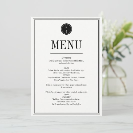 Eenvoudige en elegante stemmenkaart menu (Staand voorkant)