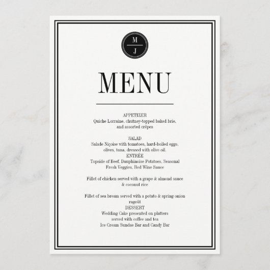Eenvoudige en elegante stemmenkaart menu (Voorkant)