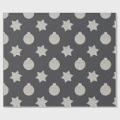 Eenvoudige en elegante sterren en siervoorwerpen cadeaupapier (Vlak)