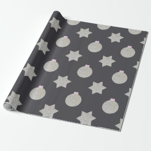 Eenvoudige en elegante sterren en siervoorwerpen cadeaupapier
