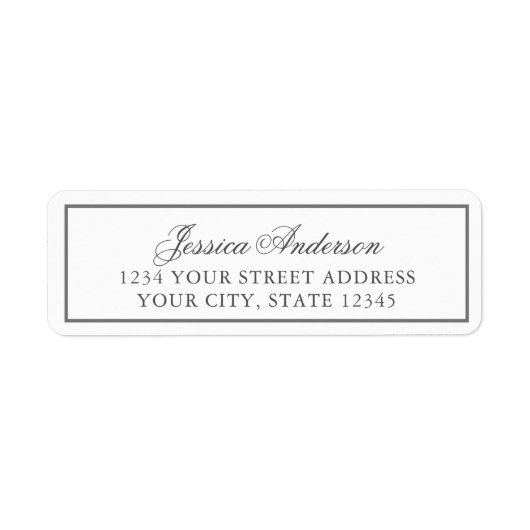 Eenvoudige en elegante tekst met grijze rand etiket (Voorkant)