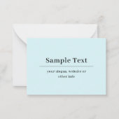 Eenvoudige en elegante tekst Sjabloon | Licht blau (Voorkant)