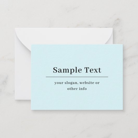 Eenvoudige en elegante tekst Sjabloon | Licht blau (Voorkant)