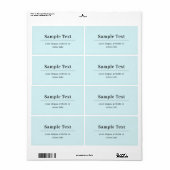 Eenvoudige en elegante tekst Sjabloon | Licht blau Etiket (Full Sheet)