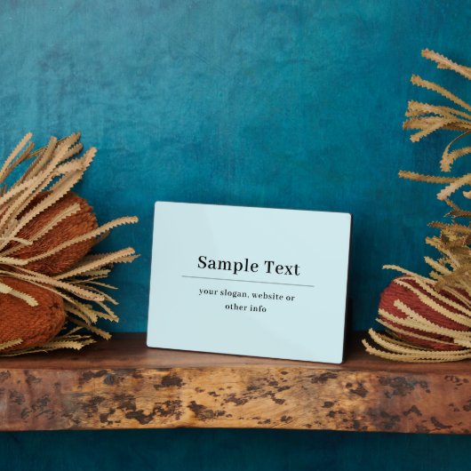 Eenvoudige en elegante tekst Sjabloon | Licht blau Fotoplaat (Zijkant)