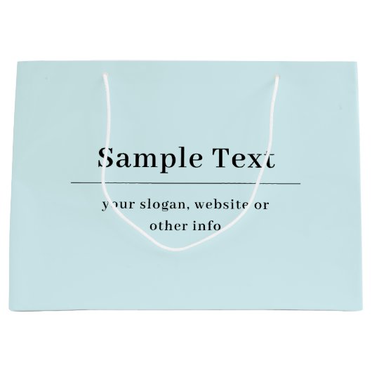 Eenvoudige en elegante tekst Sjabloon | Licht blau Groot Cadeauzakje (Voorkant)