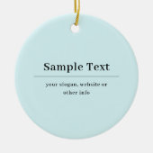 Eenvoudige en elegante tekst Sjabloon | Licht blau Keramisch Ornament (Voorkant)