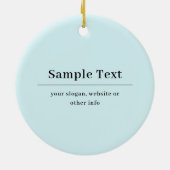 Eenvoudige en elegante tekst Sjabloon | Licht blau Keramisch Ornament (Achterkant)