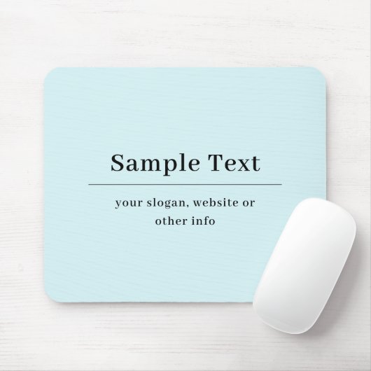 Eenvoudige en elegante tekst Sjabloon | Licht blau Muismat (Met muis)