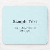 Eenvoudige en elegante tekst Sjabloon | Licht blau Muismat (Voorkant)